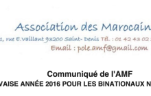 Communiqué de l'AMF MAUVAISE ANNÉE 2016 POUR LES BINATIONAUX NÉS FRANÇAIS